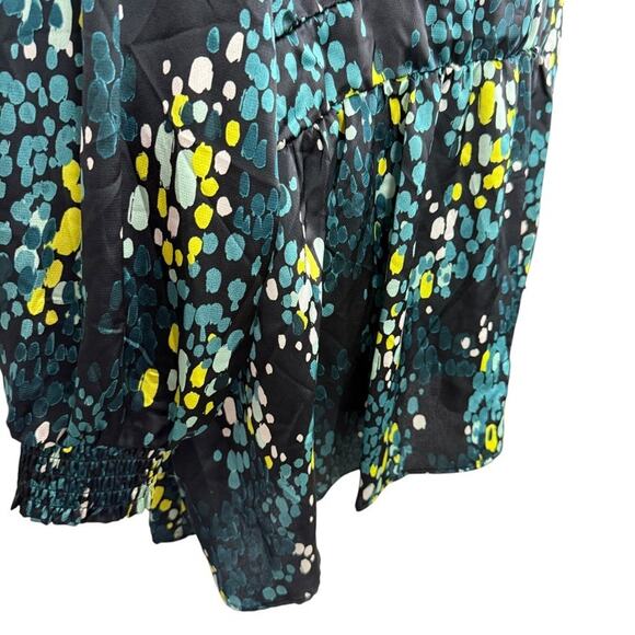 Torrid Satin Surplice Tie Cut Out Back 40260416 Long Sleeve Teal Blouse Top 4X - Picture 2 of 16